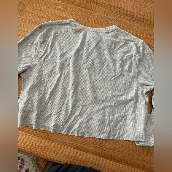 WILD FABLE NWOT quarter button gray lightweight cropped Henley 23” p2p - Picture 6 of 6